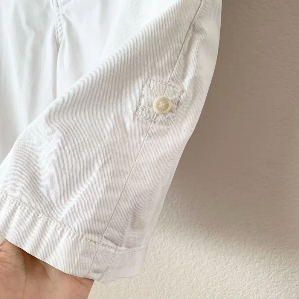 Tory Burch white cotton long shorts
